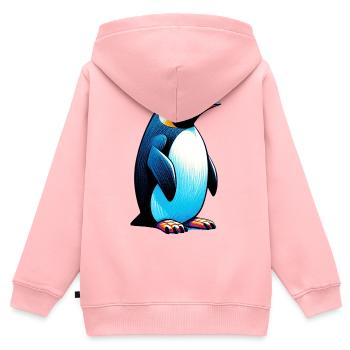 Pingouin - Sweat Premium à capuche zippé enfant bio - rose - Dos - AI Model Kid Female (0cm)