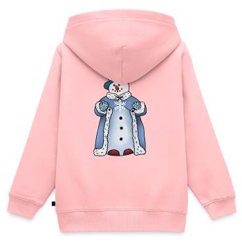 feiner Schneemann - Kinder Premium Organic Zip Hoodie - Rosa - Hinten - AI Model Kid Female (0cm)