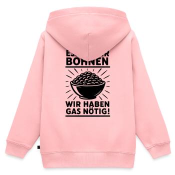 bohnen essen furzen gas - Kinder Premium Organic Zip Hoodie - Rosa - Hinten - AI Model Kid Female (0cm)