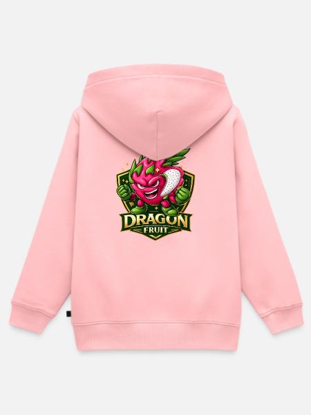 Drachenfrucht-Energetisches Maskottchen - Kinder Premium Organic Zip Hoodie - Rosa