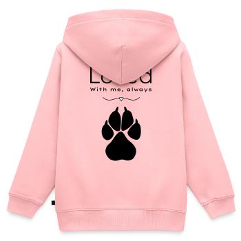 Hund – geliebt - Kinder Premium Organic Zip Hoodie - Rosa - Hinten - AI Model Kid Female (0cm)