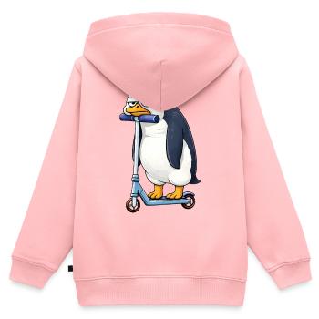 Süßer Pinguin Roller Scooter Einsam Langeweile - Kinder Premium Organic Zip Hoodie - Rosa - Hinten - AI Model Kid Female (0cm)
