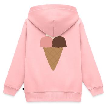 Triple Scoop Cream Cone - Kinder Premium Organic Zip Hoodie - Rosa - Hinten - AI Model Kid Female (0cm)
