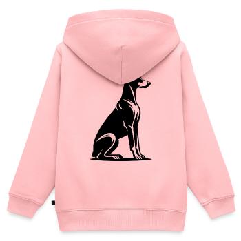 Treuer Dobermann Wachhund Silhouette - Kinder Premium Organic Zip Hoodie - Rosa - Hinten - AI Model Kid Female (0cm)