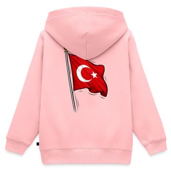Türkei Fahne - Kinder Premium Organic Zip Hoodie - Rosa - Hinten - AI Model Kid Female (0cm)