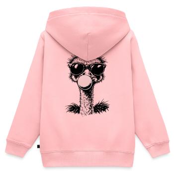 Cooler Strauß blast Kaugummi - Kinder Premium Organic Zip Hoodie - Rosa - Hinten - AI Model Kid Female (0cm)