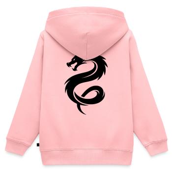 Asiatischer Drache - Kinder Premium Organic Zip Hoodie - Rosa - Hinten - AI Model Kid Female (0cm)
