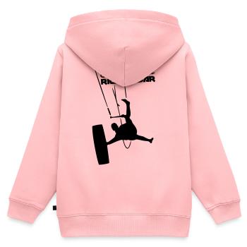 Stell dich an die richtige Bar - Kinder Premium Organic Zip Hoodie - Rosa - Hinten - AI Model Kid Female (0cm)