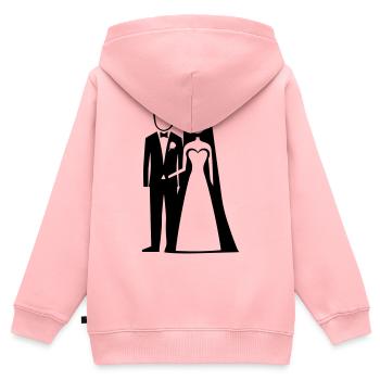 Brautpaar Bräutigam Braut - Kinder Premium Organic Zip Hoodie - Rosa - Hinten - AI Model Kid Female (0cm)