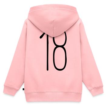 18 - Kinder Premium Organic Zip Hoodie - Rosa - Hinten - AI Model Kid Female (0cm)