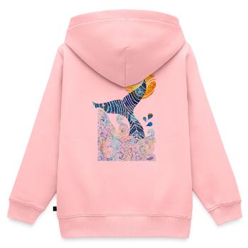 coda_balena2 - Kinder Premium Organic Zip Hoodie - Rosa - Hinten - AI Model Kid Female (0cm)