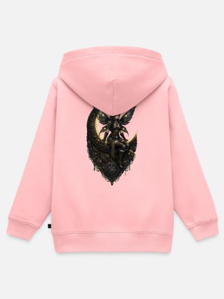 Feen-Steampunk-Mondzahnräder - Kinder Premium Organic Zip Hoodie - Rosa