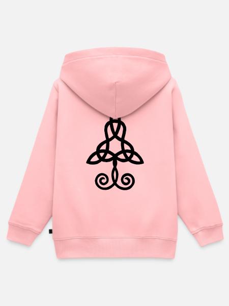 Baum und Natur (Schwarz) - Kinder Premium Organic Zip Hoodie - Rosa