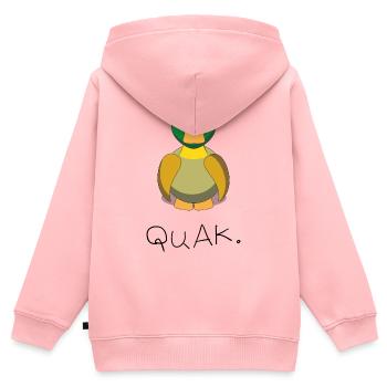 Quak - Kinder Premium Organic Zip Hoodie - Rosa - Hinten - AI Model Kid Female (0cm)