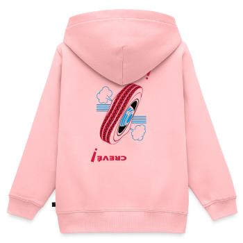Müde! - Kinder Premium Organic Zip Hoodie - Rosa - Hinten - AI Model Kid Female (0cm)