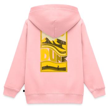Wüstenlandschaft mit Sonnen und Dünen - Kinder Premium Organic Zip Hoodie - Rosa - Hinten - AI Model Kid Female (0cm)