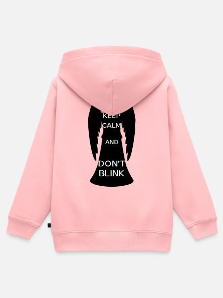 Ruhe bewahren und nicht blinzeln - Kinder Premium Organic Zip Hoodie - Rosa