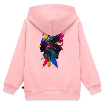 Chaman - Sweat Premium à capuche zippé enfant bio - rose - Dos - AI Model Kid Female (0cm)