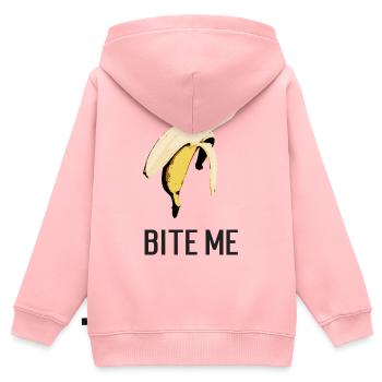 bite me banane - Kinder Premium Organic Zip Hoodie - Rosa - Hinten - AI Model Kid Female (0cm)