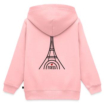 I love Paris - Kinder Premium Organic Zip Hoodie - Rosa - Hinten - AI Model Kid Female (0cm)