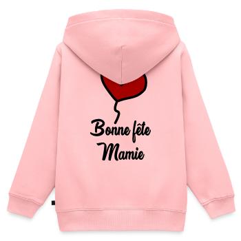 MAMIE - Sweat Premium à capuche zippé enfant bio - rose - Dos - AI Model Kid Female (0cm)