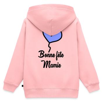 MAMIE - Sweat Premium à capuche zippé enfant bio - rose - Dos - AI Model Kid Female (0cm)