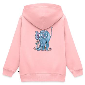 Whimsical Blue Elephant and Butterflies - Kids Premium Organic Zip-up Hoodie - rose - Back - AI Model Kid Female (0cm)