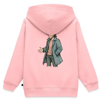 Maskierter Manga-Rebell im Trenchcoat - Kinder Premium Organic Zip Hoodie - Rosa - Hinten - AI Model Kid Female (0cm)