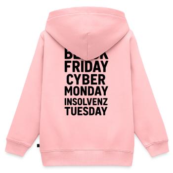 black friday lustiger spruch insolvenz - Kinder Premium Organic Zip Hoodie - Rosa - Hinten - AI Model Kid Female (0cm)