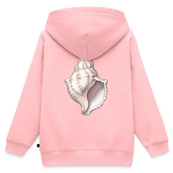 Spirale de coquillage - Sweat Premium à capuche zippé enfant bio - rose - Dos - AI Model Kid Female (0cm)