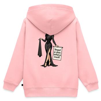 Vergiss deinen Schleier, entdecke deine Kraft - Kinder Premium Organic Zip Hoodie - Rosa - Hinten - AI Model Kid Female (0cm)