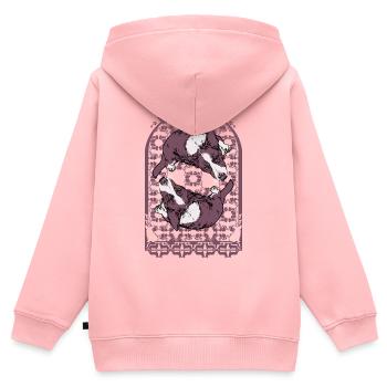 CORGI-KOMPOSITION - Kinder Premium Organic Zip Hoodie - Rosa - Hinten - AI Model Kid Female (0cm)