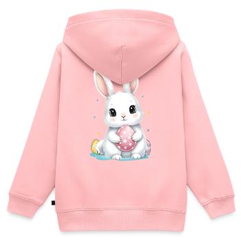 Easter Cute Easter Bunny with Easter Egg - Kids Premium Organic Zip-up Hoodie - rose - Back - AI Model Kid Female (0cm)