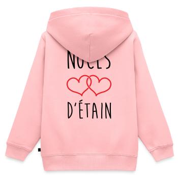 Zinnhochzeit 10 Jahre Hochzeit - Kinder Premium Organic Zip Hoodie - Rosa - Hinten - AI Model Kid Female (0cm)