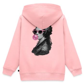 Ada Lovelace mit rosa Sonnenbrille und Kaugummi - Kinder Premium Organic Zip Hoodie - Rosa - Hinten - AI Model Kid Female (0cm)