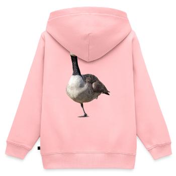 Kanadische Gans auf einem Bein - Kinder Premium Organic Zip Hoodie - Rosa - Hinten - AI Model Kid Female (0cm)