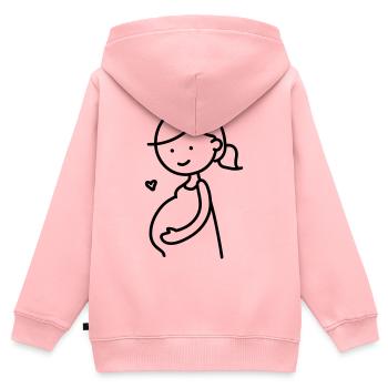 Schwangere - Kinder Premium Organic Zip Hoodie - Rosa - Hinten - AI Model Kid Female (0cm)
