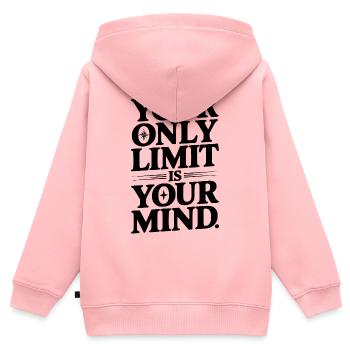 Ta seule limite, c’est ton esprit - Sweat Premium à capuche zippé enfant bio - rose - Dos - AI Model Kid Female (0cm)