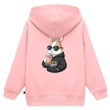 Cool Rabbit - Kids Premium Organic Zip-up Hoodie - rose - Back - AI Model Kid Female (0cm)