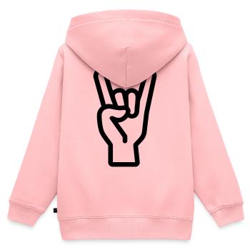 Felszeichen - Kinder Premium Organic Zip Hoodie - Rosa - Hinten - AI Model Kid Female (0cm)