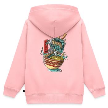 Ramen Drache Japanisches Design - Kinder Premium Organic Zip Hoodie - Rosa - Hinten - AI Model Kid Female (0cm)