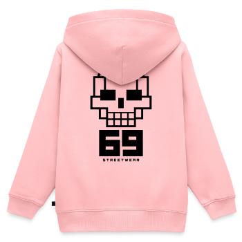 Skull69 - Kids Premium Organic Zip-up Hoodie - rose - Back - AI Model Kid Female (0cm)