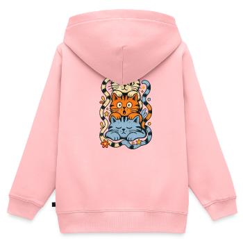 Cat Totem - Kids Premium Organic Zip-up Hoodie - rose - Back - AI Model Kid Female (0cm)