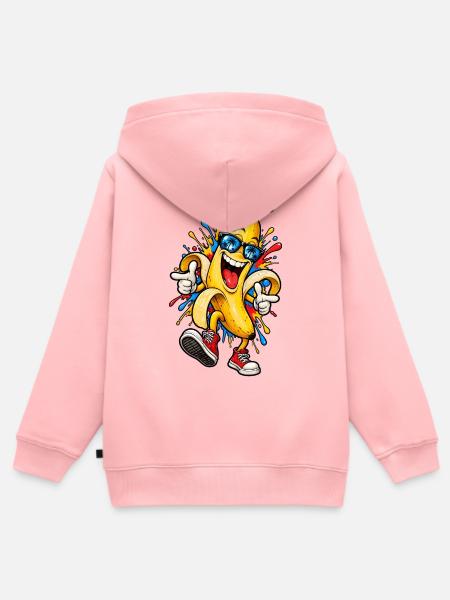 Coole Banane - Kinder Premium Organic Zip Hoodie - Rosa