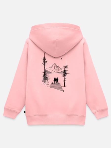 Pärchen am See - Kinder Premium Organic Zip Hoodie - Rosa