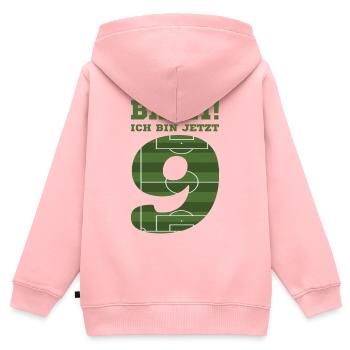 9. Geburtstag Geschenk Fußball Neun Jahre - Kinder Premium Organic Zip Hoodie - Rosa - Hinten - AI Model Kid Female (0cm)