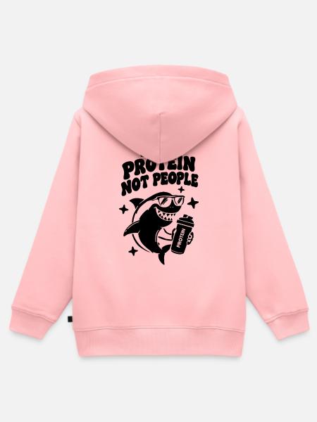 Shark Gym Tshirt Funny - Kinder Premium Organic Zip Hoodie - Rosa