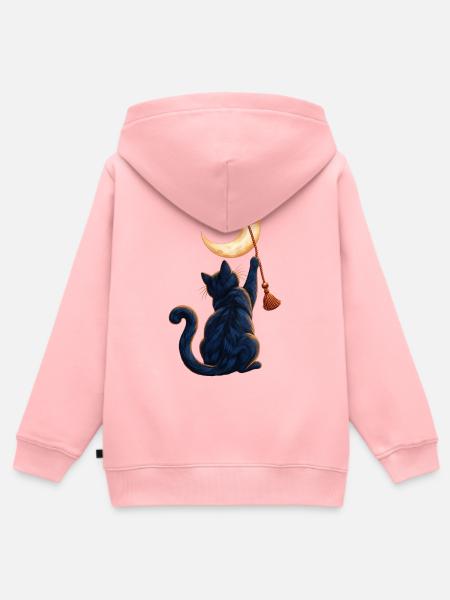 Mond-Abbrecherkatze - Kinder Premium Organic Zip Hoodie - Rosa