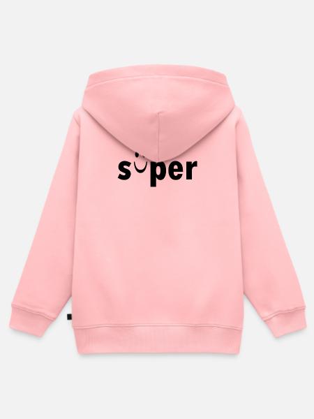 süper - Kinder Premium Organic Zip Hoodie - Rosa