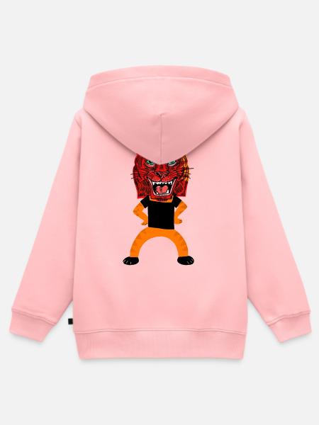 der frecheTiger - Kinder Premium Organic Zip Hoodie - Rosa